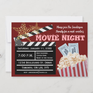 Invitation de la nuit de cinéma pour les fêtes