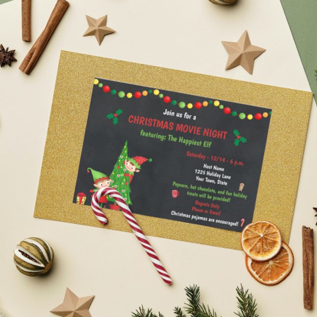 Invitation de la nuit du film de Noël (Créateur téléchargé)