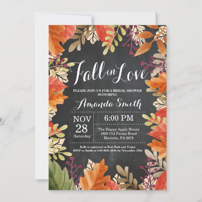 Invitation de la nuptiale automne (Devant)