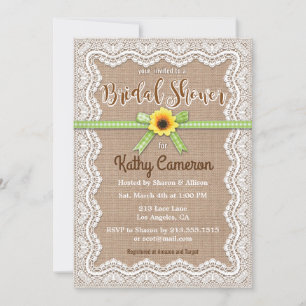 Invitation de la nuptiale Burlap Canvas et dentell