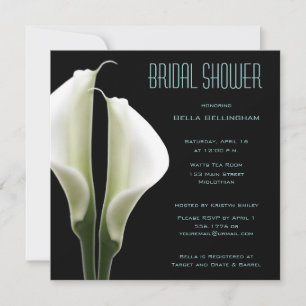 Invitation de la nuptiale Calla Lillies à Aqua