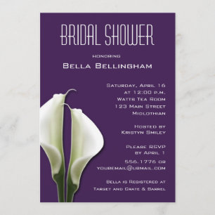 Invitation de la nuptiale de Calla Lillies sur le 