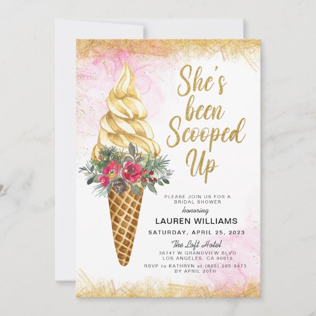 Invitation de la nuptiale de crème glacée (Devant)