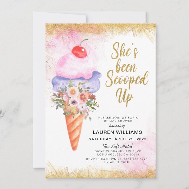 Invitation de la nuptiale de crème glacée (Devant)
