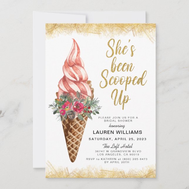 Invitation de la nuptiale de crème glacée (Devant)