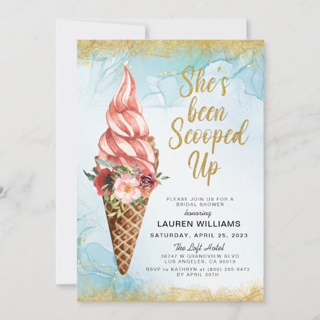 Invitation de la nuptiale de crème glacée (Devant)