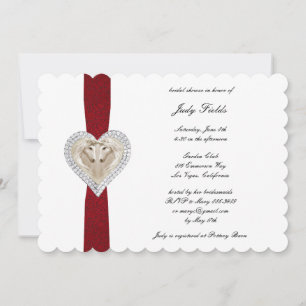 Invitation de la nuptiale de la dentelle rouge Uni
