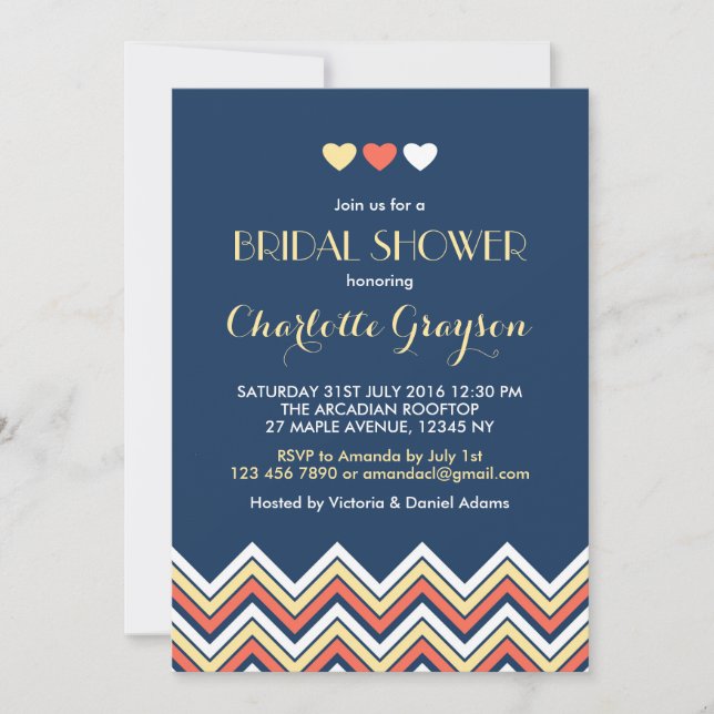 Invitation de la nuptiale de la Marine Blue Yellow (Devant)