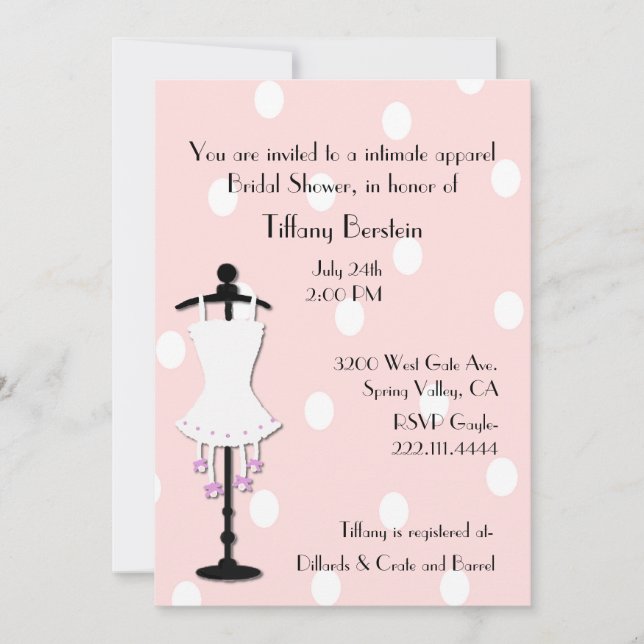 Invitation de la nuptiale de la poussoir Corset et (Devant)