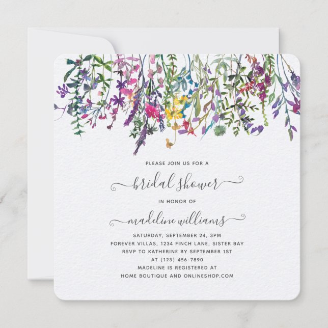 Invitation de la nuptiale de la prairie fleur sauv (Devant)