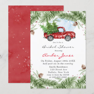 Invitation de la nuptiale de neige vintage Camion