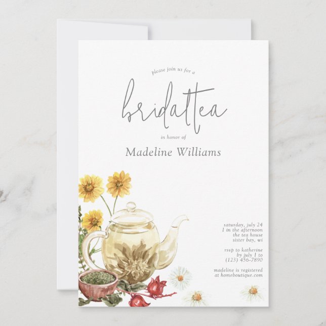 Invitation de la nuptiale de thé (Devant)