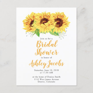 Invitation de la nuptiale de tournesol Aquarelle