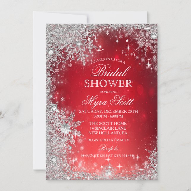 Invitation de la nuptiale de vacances d'hiver (Devant)
