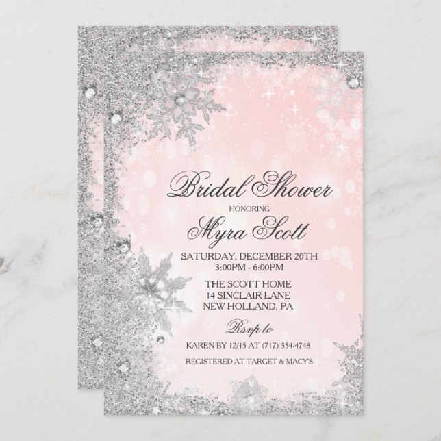 Invitation de la nuptiale de vacances d'hiver (Devant / Derrière)