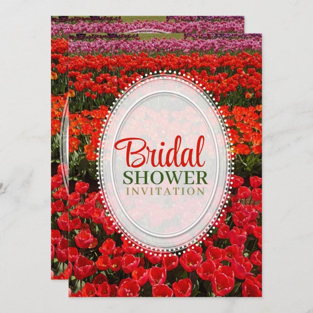Invitation de la nuptiale des Tulipes rouges (Devant / Derrière)