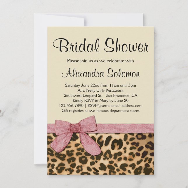 Invitation de la nuptiale Empreinte de léopard Pin (Devant)