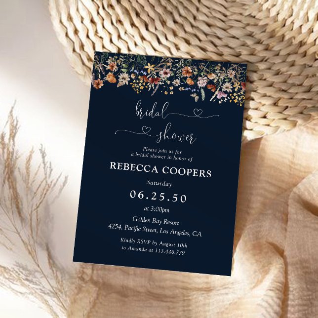 Invitation de la nuptiale Fleur sauvage Blue Mini  (Créateur téléchargé)