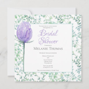 Invitation de la nuptiale Lilac et Green Foliage