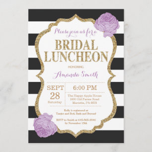 Invitation de la nuptiale noire violet et or