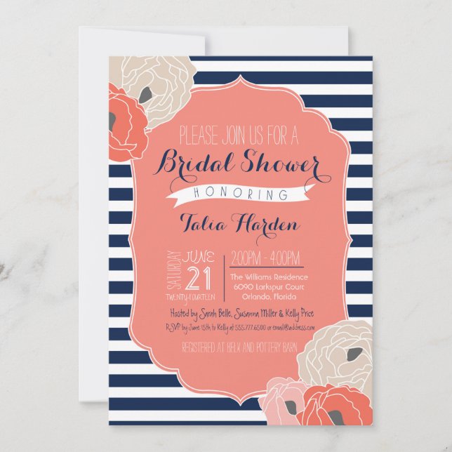 Invitation de la nuptiale ou du Baby shower Gras d (Devant)