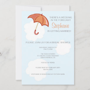 Invitation de la nuptiale parapluie rouge