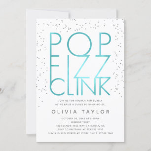 Invitation de la nuptiale Pop Fizz Clink, Aqua