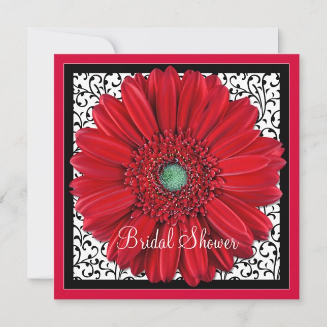 Invitation de la nuptiale Red Gerbera Daisy (Devant)