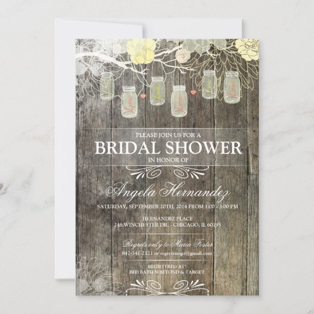 Invitation de la nuptiale russe Mason Jar (Devant)
