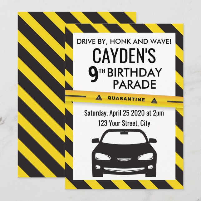 Invitation de la parade d'anniversaire de quaranta (Devant / Derrière)