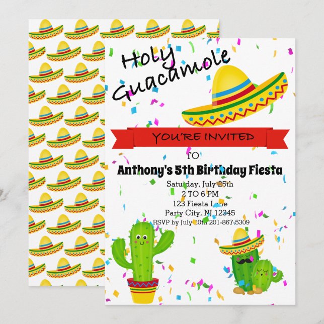 Invitation de la partie Anniversaire de enfant de  (Devant / Derrière)