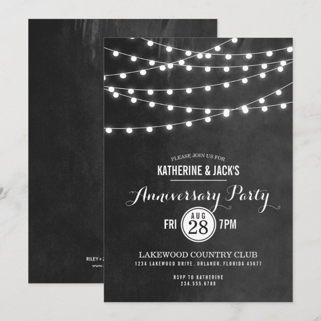Invitation de la partie Anniversaire de la chaîne  (Devant / Derrière)