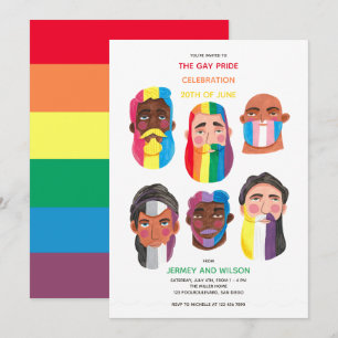 Invitation de la partie arc-en-ciel gay pride