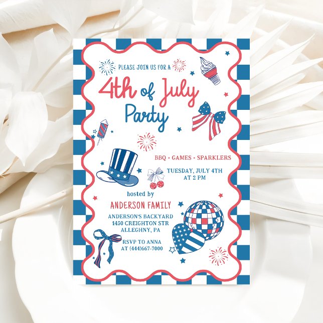 Invitation de la partie BBQ 4 juillet Fireworks (Créateur téléchargé)