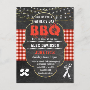  Invitation de la partie BBQ de Fête des pères Red