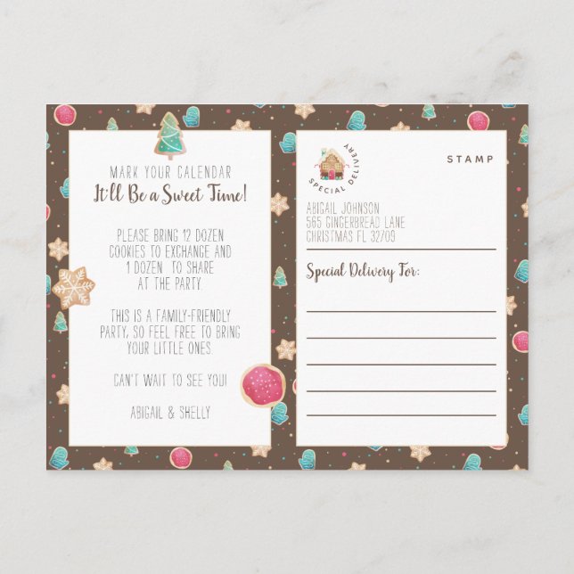 Invitation de la partie Budget Exchange Cookie Hol (Dos)