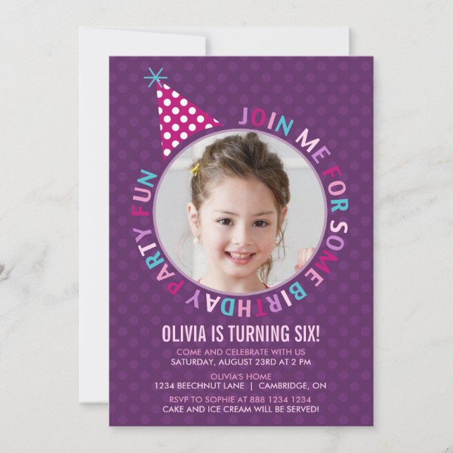 Invitation de la partie Casquette Anniversaire de  (Devant)