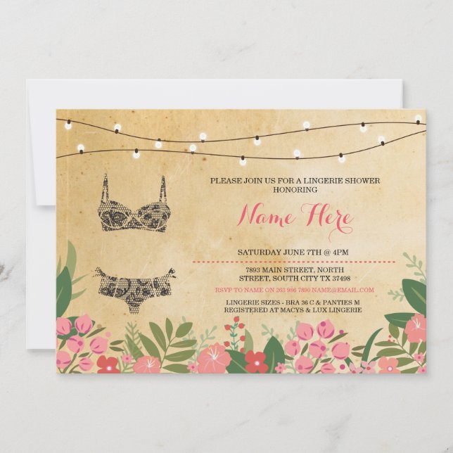 Invitation de la partie de bachelorette de douche  (Devant)