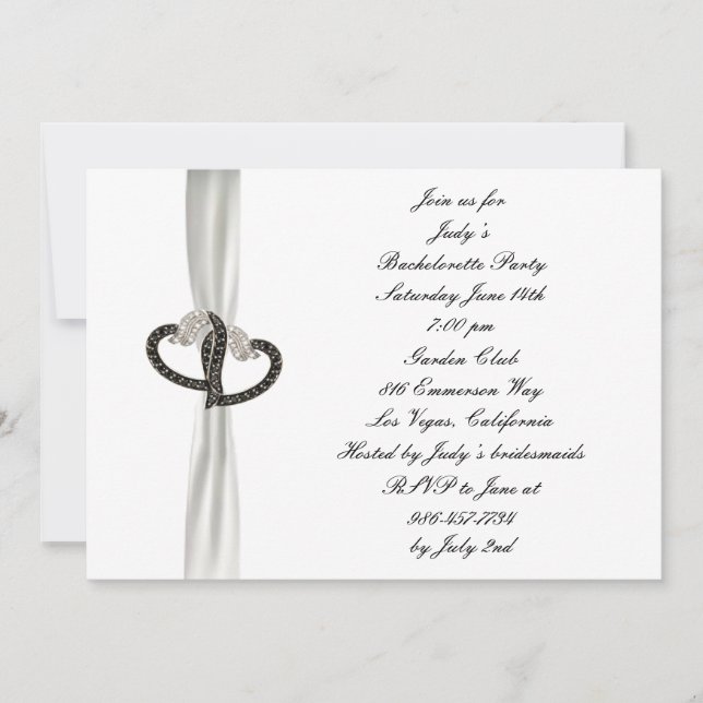 Invitation de la partie de Bachelorette en diamant (Devant)