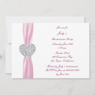 Invitation de la partie de Bachelorette rose Diamo