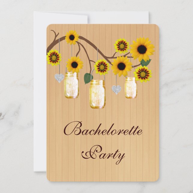 Invitation de la partie de bachelorette rustique M (Devant)