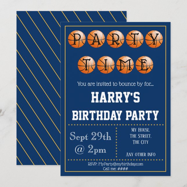 Invitation de la partie de basket-ball (Devant / Derrière)