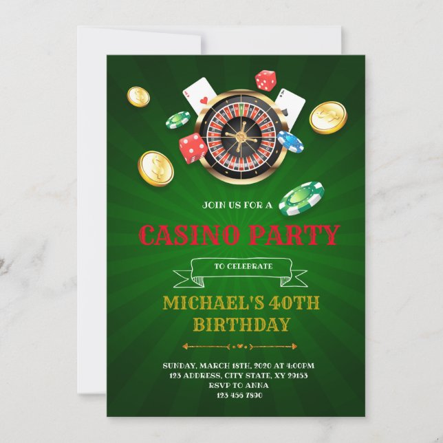 Invitation de la partie de bingo du casino (Devant)