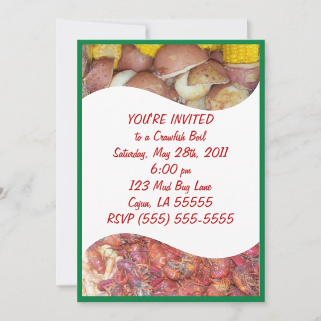Invitation de la partie de bouillie de poisson-cre (Devant)