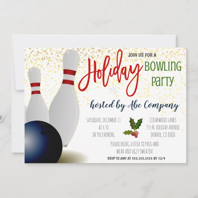 Invitation de la partie de bowling (Devant)