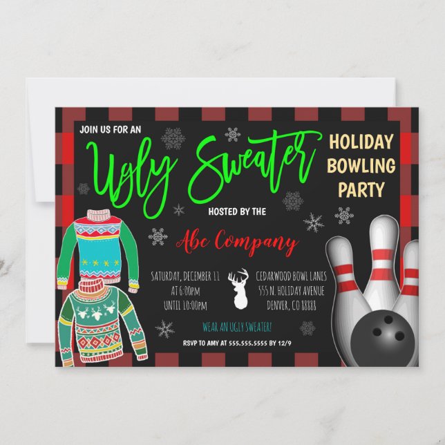 Invitation de la partie de bowling (Devant)