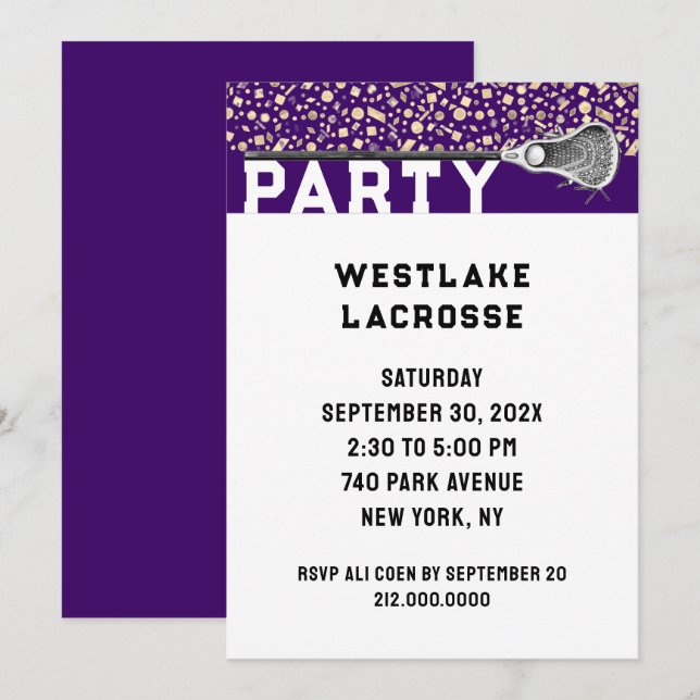 Invitation de la partie de crosse (Devant / Derrière)