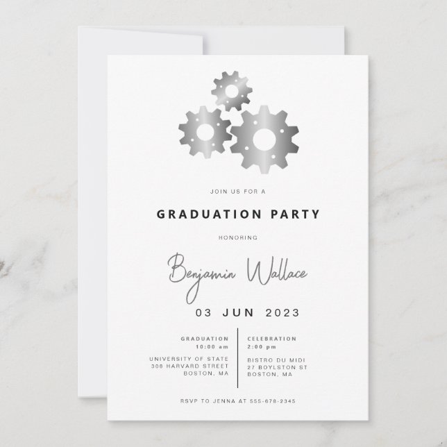 Invitation de la partie de diplôme de mécanicien m (Devant)