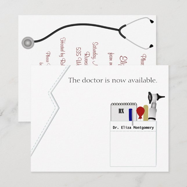 Invitation de la partie de diplôme Médicale (Devant / Derrière)