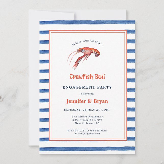 Invitation de la partie de fiançailles de l'écrevi (Devant)